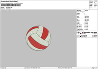 Ball Volley Embroidery File 6 sizes