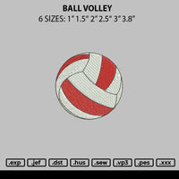 Ball Volley Embroidery File 6 sizes