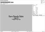 Barebeauty Text Embroidery File 6 sizes