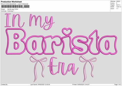 in my Barista Era Applique Embroidery File
