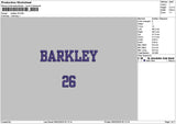 Barkleytext Embroidery File 6 sizes