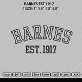 Bernes Est 1917 Embroidery File 4 size