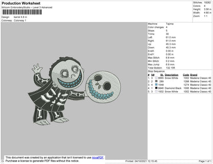 Barrel Embroidery File 4 size