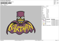 Bartman Embroidery File 6 sizes