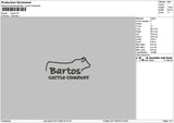 Bartostext Embroidery File 6 sizes