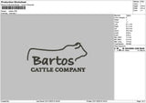 Bartostext Embroidery File 6 sizes