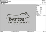 Bartostext Embroidery File 6 sizes