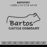 Bartostext Embroidery File 6 sizes
