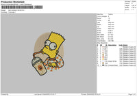 Bart Simpson Drink Embroidery File 4 size