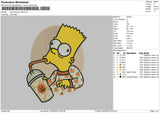 Bart Simpson Drink Embroidery File 4 size