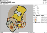 Bart Simpson Drink Embroidery File 4 size