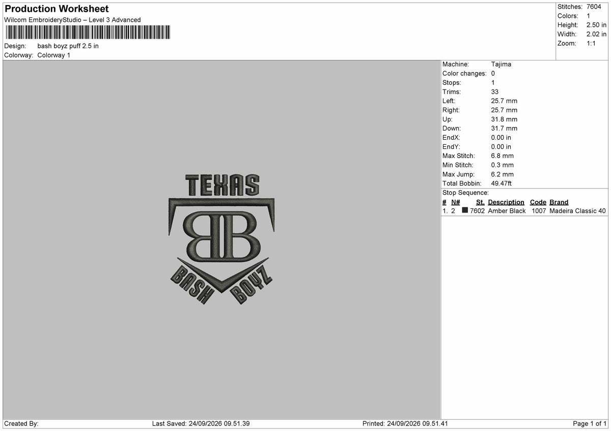 Bash Text Embroidery Machine Design File 6 sizes