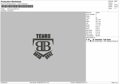 Bash Text Embroidery Machine Design File 6 sizes