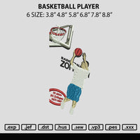 Basketball Player Embroidery File 6 sizes