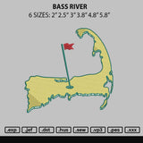 Bass River Embroidery File 6 sizes