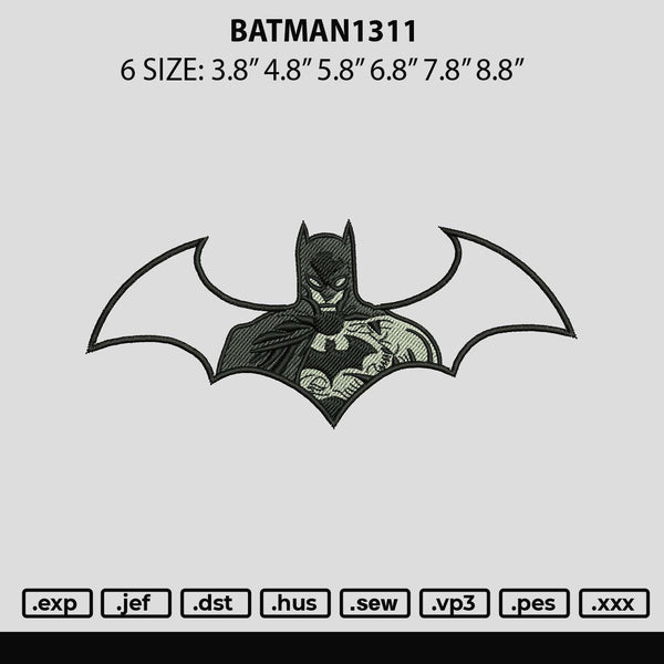 Batman 1311 Embroidery File 6 sizes