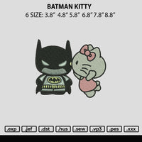 Batman Kitty Embroidery File 6 sizes