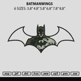 Batmanwings Embroidery File 6 sizes