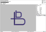 B Logo 0110 Embroidery File 6 sizes