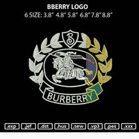 Bberry Logo Embroidery File 6 sizes