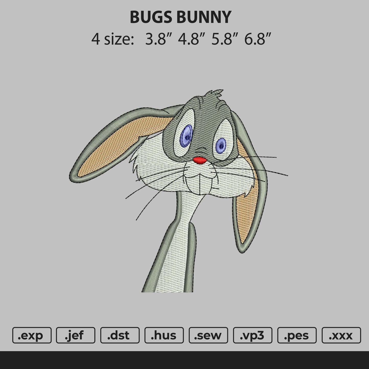 Bugs Bunny Embroidery Machine Design File