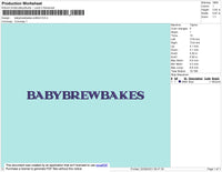 Babybrewbakes Prdfont Embroidery File 4 size