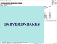 Babybrewbakes Prdfont Embroidery File 4 size