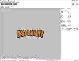 Bad Bunny Text Flames Embroidery File 4 size