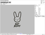 Bad Bunny V2 Embroidery File 4 size