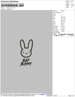 Bad Bunny V2 Embroidery File 4 size