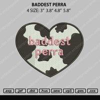 Baddest Perra Embroidery File 4 size