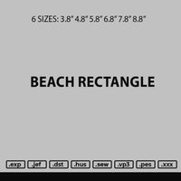 Beach Rectangle Embroidery File 6 sizes