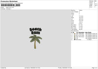 Beachtext Embroidery File 6 sizes