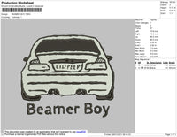 Beamer Boy Embroidery File 5 size