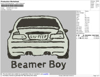 Beamer Boy Embroidery File 5 size