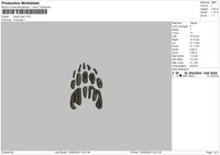 Bears Paw Embroidery File 6 sizes