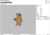 Bear Drinking Embroidery File 6 sizes