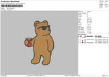 Bear Drinking Embroidery File 6 sizes