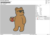 Bear Drinking Embroidery File 6 sizes