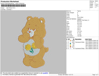 Bear Flower Embroidery File 4 size