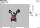 Bear Gym W Embroidery File 4 size