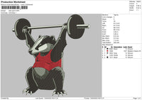 Bear Gym W Embroidery File 4 size