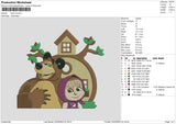 Bear House Embroidery File 6 sizes