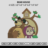 Bear House Embroidery File 6 sizes