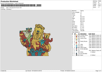 Bears Fam Embroidery File 6 sizes