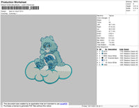 Bear On Cloud Embroidery File 4 size