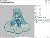 Bear On Cloud Embroidery File 4 size