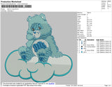 Bear On Cloud Embroidery File 4 size