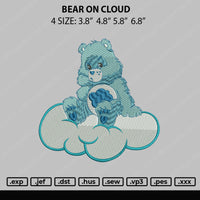 Bear On Cloud Embroidery File 4 size