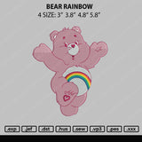 Bear Rainbow Embroidery File 4 size